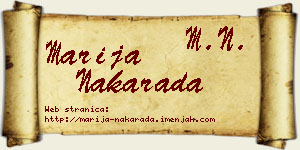 Marija Nakarada vizit kartica